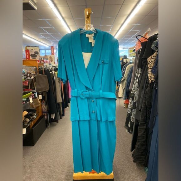Studio 1 ladies 20 teal vintage inspired dress - Picture 1 of 5
